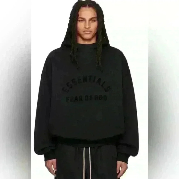 Fear of God ESSENTIALS Black Bonded Hoodie - Picture 2 of 5